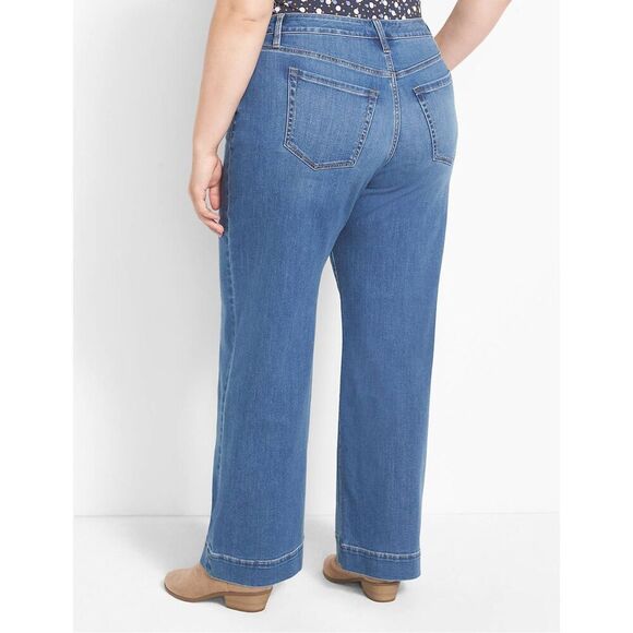 Lane Bryant Signature Fit Flex Magic Waistband Wide Leg Jeans Women’s Size 24 - Picture 8 of 15